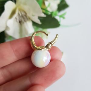 AB színű óriás gyöngyös fülbevaló