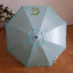Baba mintás fodros félautomata gyerek esernyő síppal – kék-zöld