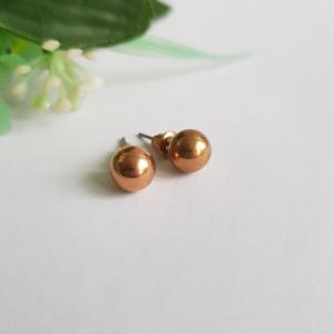 Bronz színű gyöngyfülbevaló