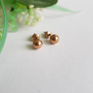 Bronz színű, mini gyöngyfülbevaló