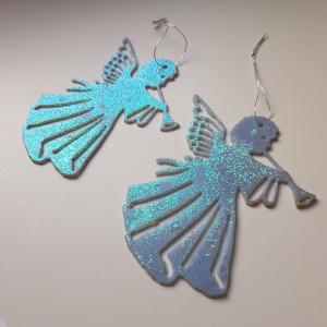 Csillogós angyal karácsonyfadísz