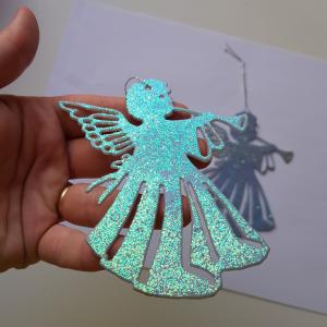 Csillogós angyal karácsonyfadísz