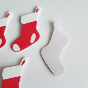 Csizma alakú pufi matrica, öntapadós karácsonyi dísz DARABRA