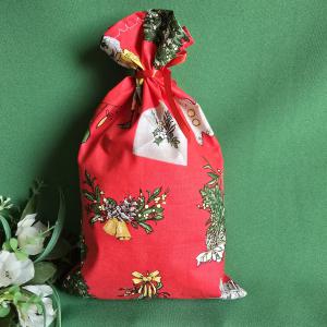 Diótörő, mézeskalács, fenyődísz mintás mikulás zsák, textil ajándéktasak