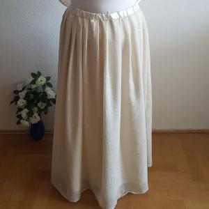 Ekrü színű hímzett muszlin maxi szoknya