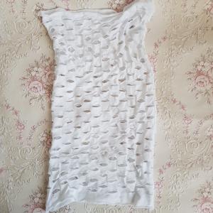 Fehér Bodycon testhezálló necc ruha