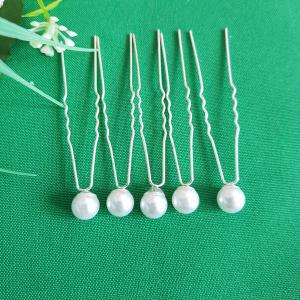 Fehér gyöngyös menyasszonyi hajtű, hajdísz