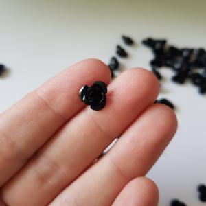 Fekete színű miniatűr fém rózsa dísz, díszítő elem