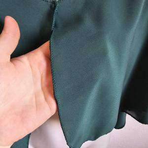 Fenyőzöld színű muszlin pelerin, válltakaró