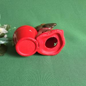 Harmonikázó angyalka díszes mini virágtartó cserép, karácsonyi mécsestartó, gyertyatartó