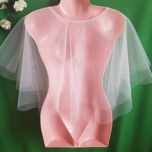 Hófehér színű, 2 rétegű, szegetlen szélű menyasszonyi pelerin, válltakaró