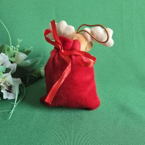 Karácsonyi ajándéktasak rénszarvas plüss dísszel