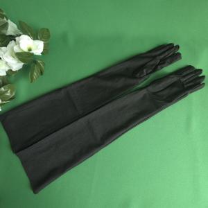 Könyék fölé érő fekete színű báli jersey kesztyű