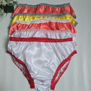 L-es / 46-os Hagyományos fazonú szatén bugyi – korall-szürke