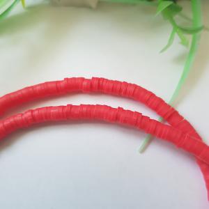 Lazac színű Heishi Polimer korong gyöngy szálon, lapos gumi gyöngy