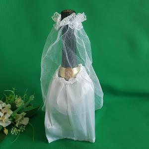 Menyasszonyi palackruha, üvegdísz