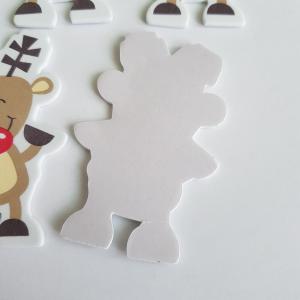 Rénszarvas alakú pufi matrica, öntapadós karácsonyi dísz DARABRA