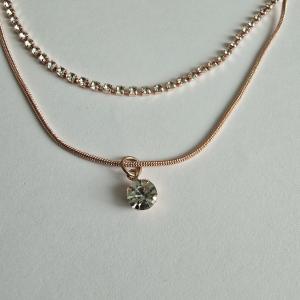 Rosegold színű, strasszköves, 2 soros karkötő, karlánc