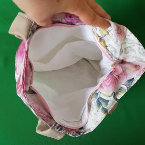 Rózsa mintás handmade válltáska, bevásárlótáska
