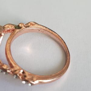 Rózsaszín-kristály strasszköves rosegold színű 925 sterling ezüst gyűrű