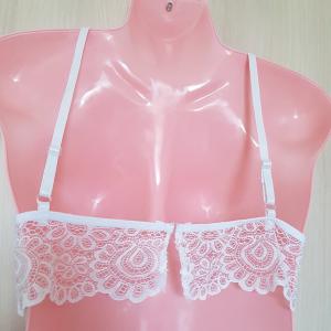 S-es Fehér csipke fehérnemű szett: melltartó + magasderekú bugyi