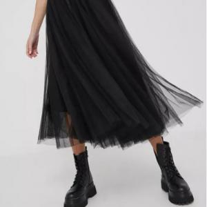 S-es fekete tüll szoknya, midi szoknya