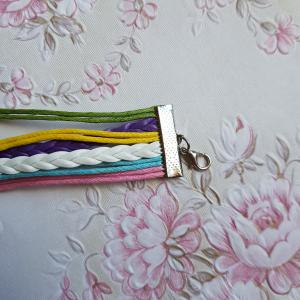 Színes műbőr karkötő fém díszekkel - horgony, LOVE, faith, végtelen jel