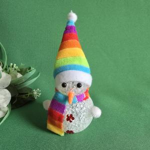 Világító hóember dísz, karácsonyi asztaldekoráció