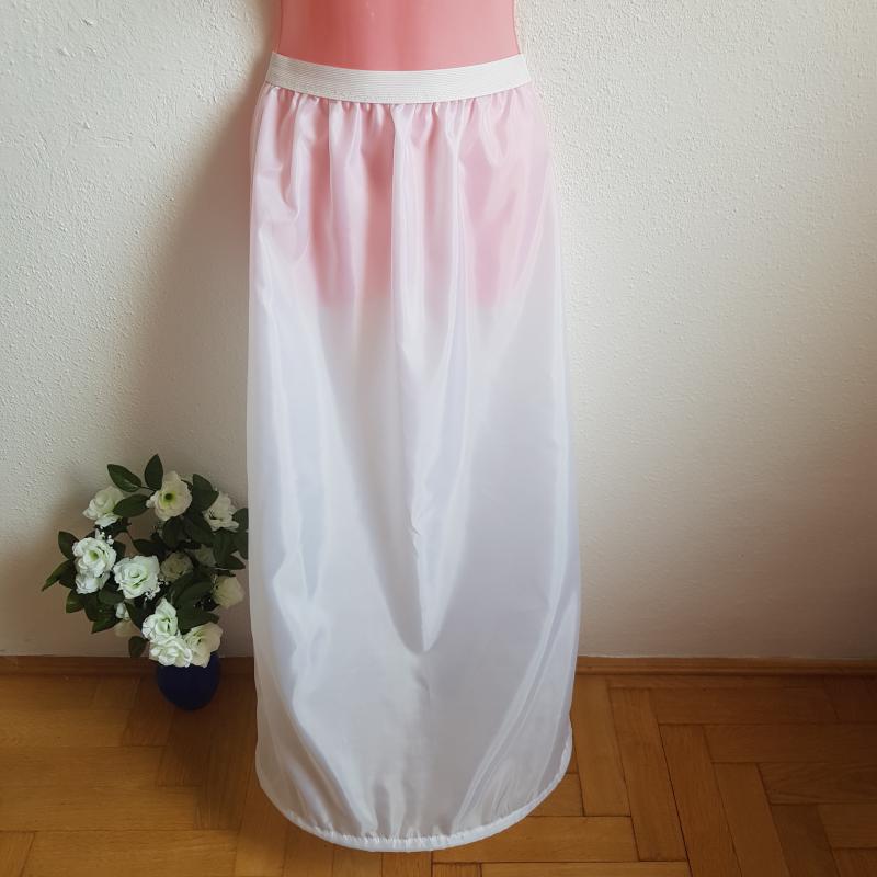 Fehér színű, 1 karikás, selyem menyasszonyi alsószoknya, abroncs, lépéskönnyítő