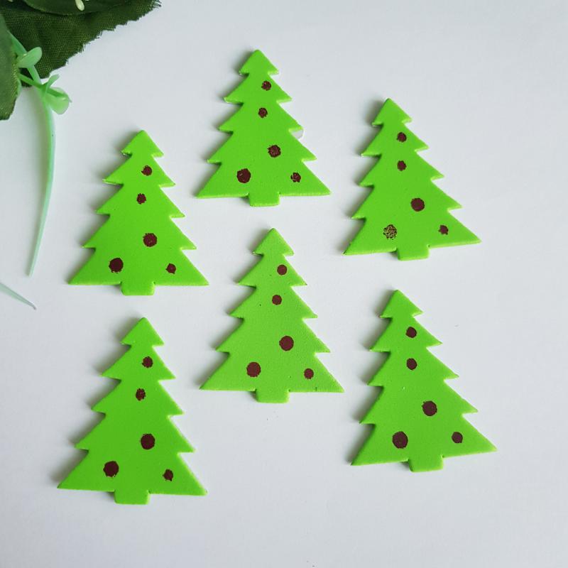 Fenyőfa alakú pufi matrica, öntapadós karácsonyi dísz DARABRA