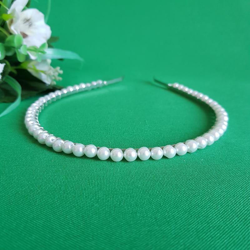 Gyöngyös hajpánt, menyasszonyi hajdísz