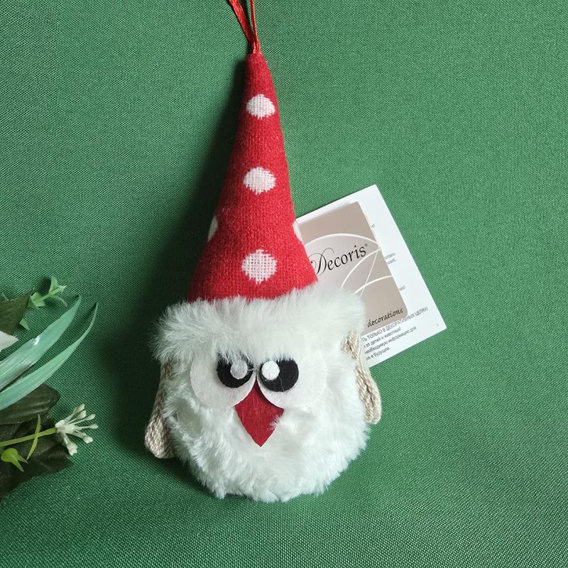 Karácsonyi bagoly dekoráció, karácsonyfadísz, lakásdekor