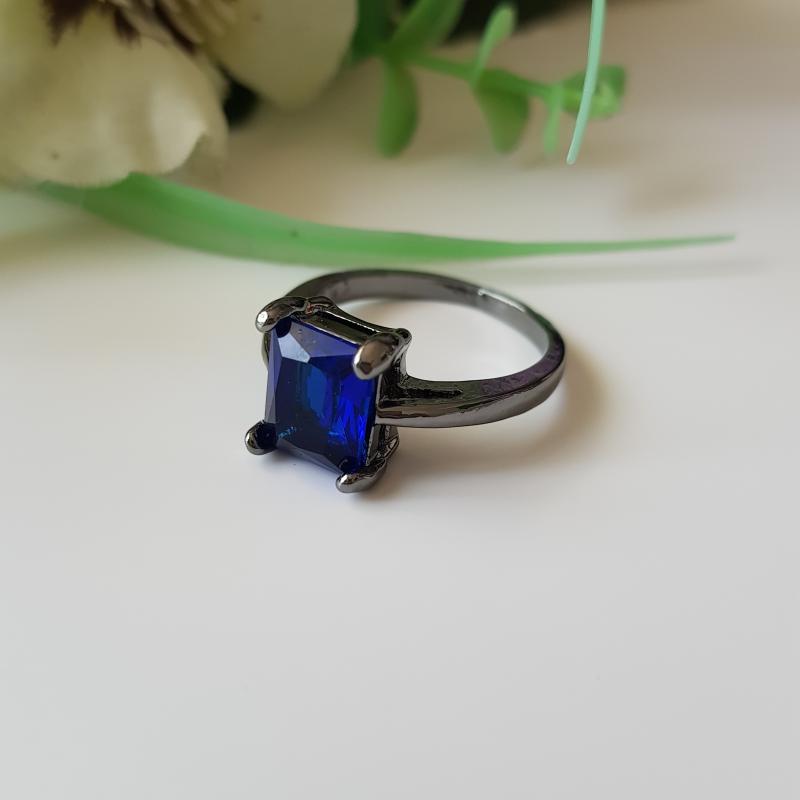 Kék köves füstszínű gyűrű