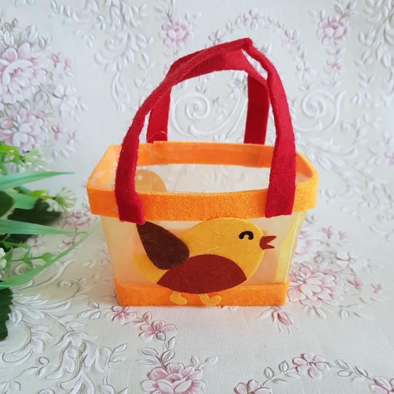 Madárka díszes húsvéti mini kosár, tartó, tavaszi dekoráció