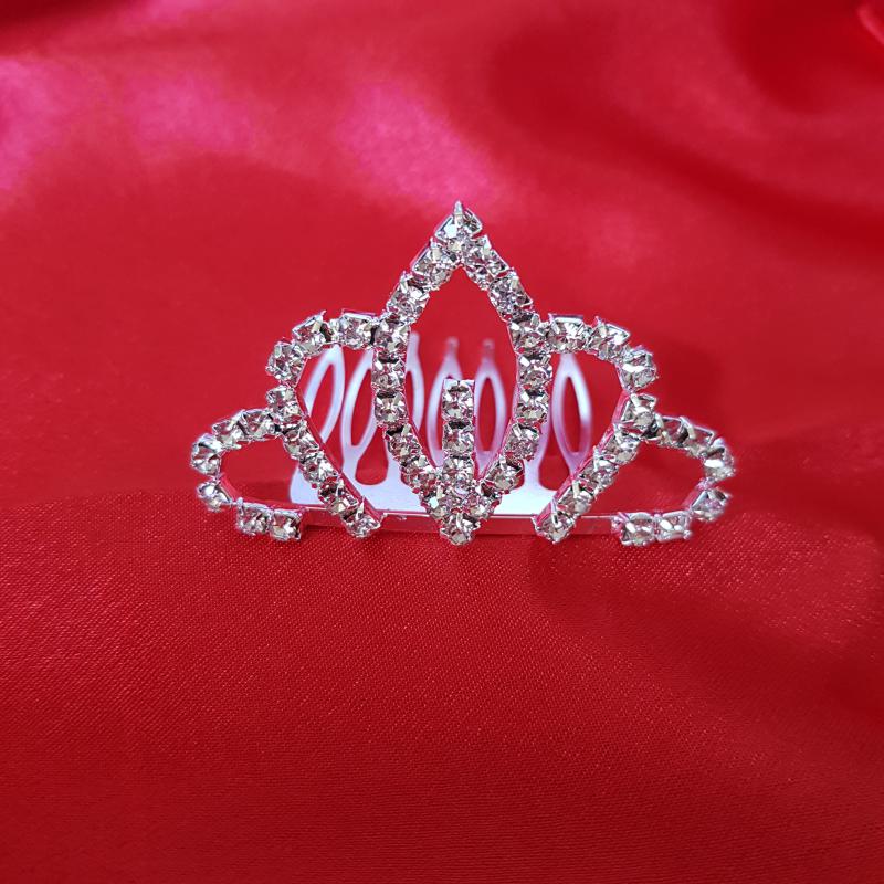 Menyasszonyi strasszköves MINI hajfésűs tiara, hajdísz, korona