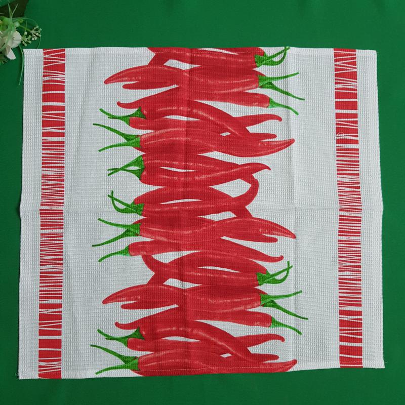 Nagyméretű paprika mintás pamut konyharuha, törlőkendő