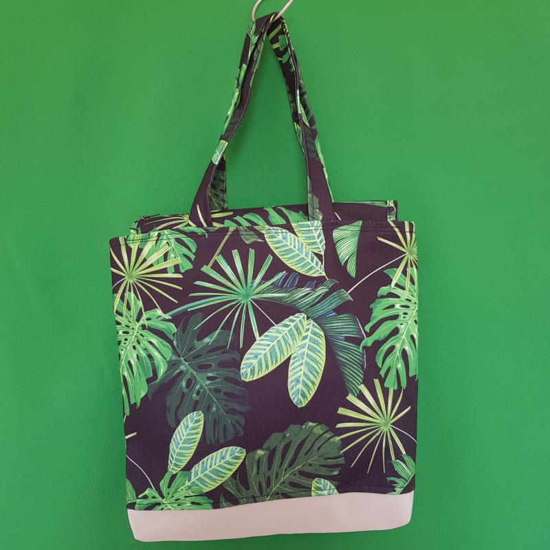 Pálma mintás handmade válltáska, bevásárlótáska
