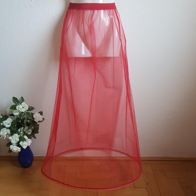 Piros színű, 1 karikás alsószoknya, abroncs, lépéskönnyítő