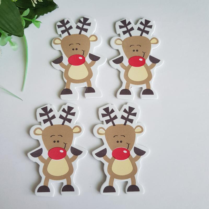 Rénszarvas alakú pufi matrica, öntapadós karácsonyi dísz DARABRA