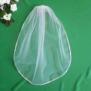 1 rétegű, szatén szélű, HÓFEHÉR menyasszonyi fátyol (15.1)