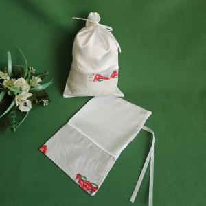 2db mintás pamut, hófehér szatén mikulás zsák, textil ajándéktasak