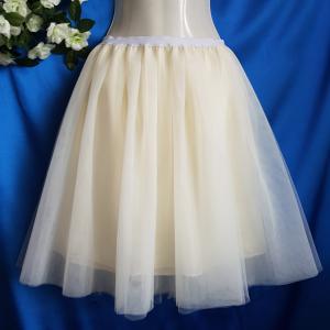 5 rétegű ekrü midi tüll szoknya