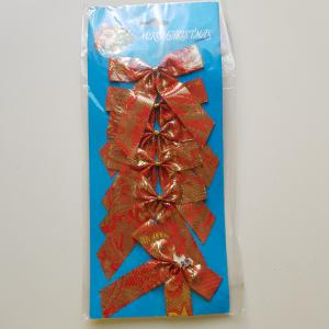 6db-os karácsonyi masni dísz csomagoláshoz, ajándékokra, karácsonyfára