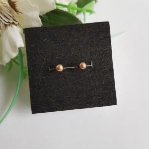 Bronz színű, extra mini gyöngyfülbevaló