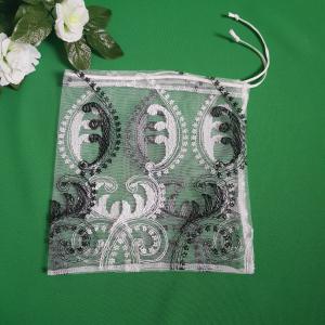 Fehér-fekete hímzett öko zsák, öko zacskó, újrahasználható környezetbarát bevásárló tasak