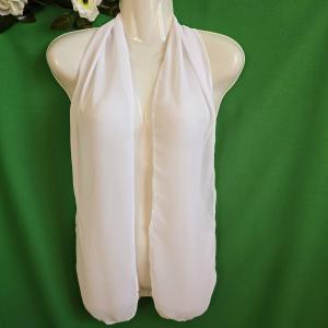 Hófehér muszlin sál, kendő, vállkendő, stóla - 20x150cm