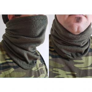 Horgász / vadász egyszínű khaki zöld  csősál, polár sál, nyakmelegítő, arcmelegítő