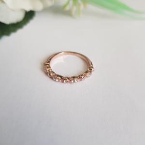 Kristály strasszköves rosegold színű gyűrű