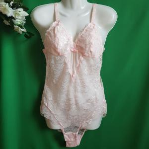 L-es / 44/46-os rózsaszín, szexi csipkés body