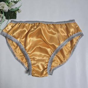 L-es / 46-os Hagyományos fazonú szatén bugyi – arany-szürke